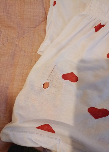 Kadın Beyaz Kısa Kollu Mini Pijama Takımı - Görsel 4