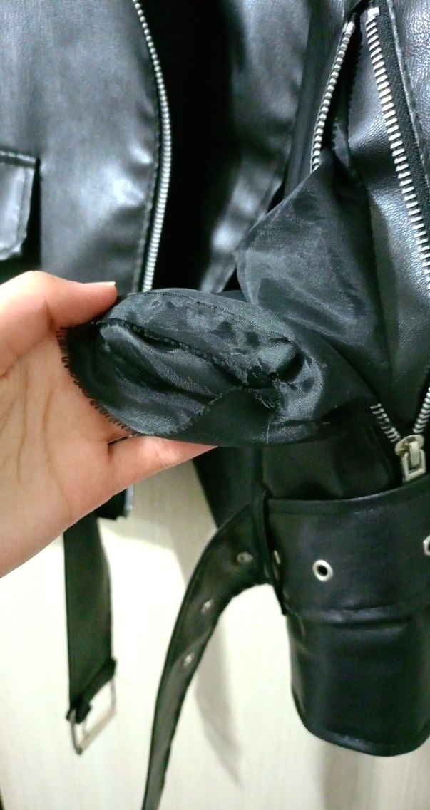 Kadın Siyah Kemerli Deri Ceket - Görsel 4