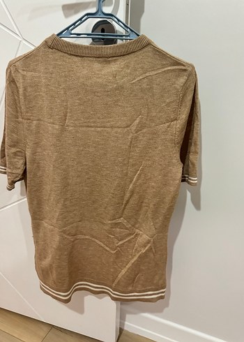 Ralph Lauren Kahverengi Örgü Triko Kısa Kollu Kadın Tişört. Ralph Lauren