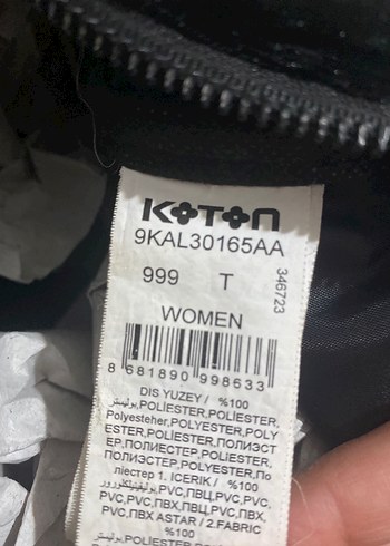 Koton Siyah Süet Tokalı Kadın Sırt Çantası - Görsel 3