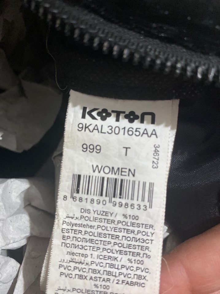 Koton Siyah Süet Tokalı Kadın Sırt Çantası - Görsel 3