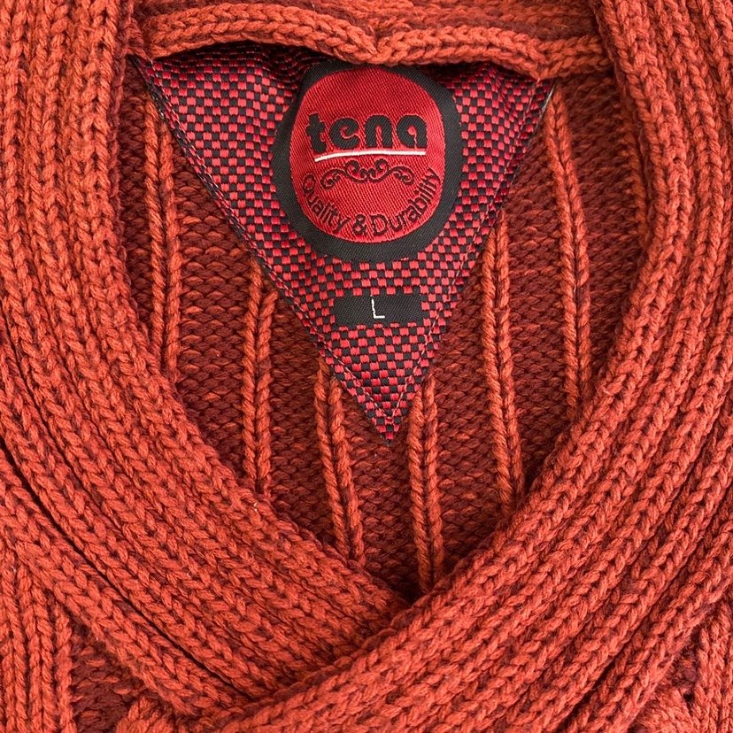 Kiremit V Yaka Örgü Erkek Kazak - Görsel 4