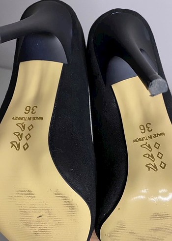 Siyah Nubuk Stiletto - Görsel 4