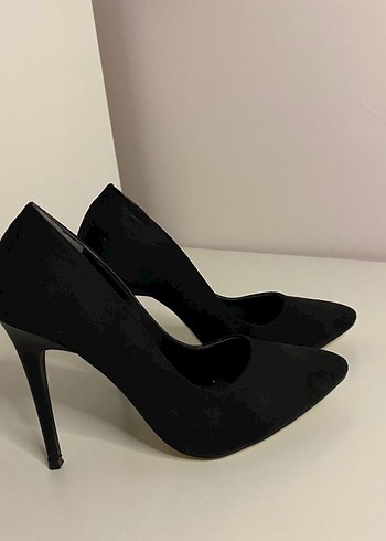 Siyah Nubuk Stiletto - Görsel 2