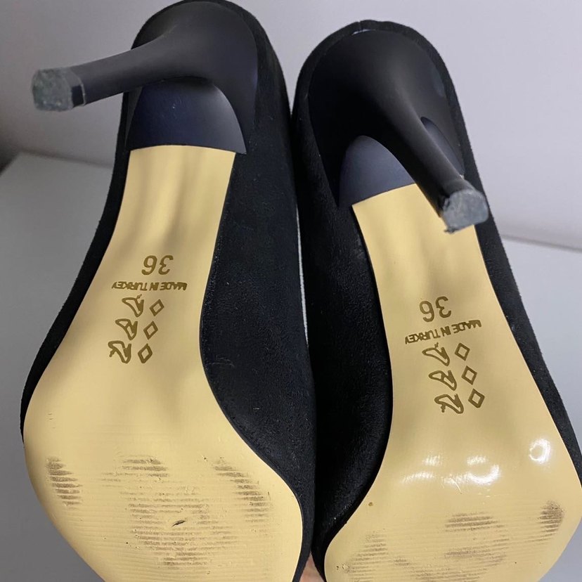 Siyah Nubuk Stiletto - Görsel 4