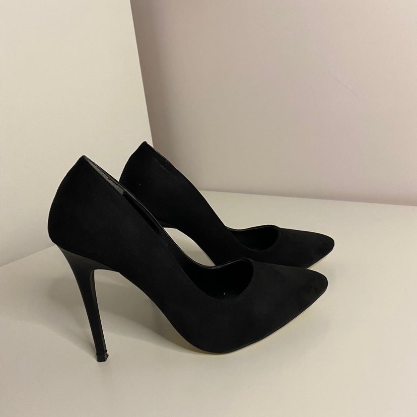 Siyah Nubuk Stiletto - Görsel 2