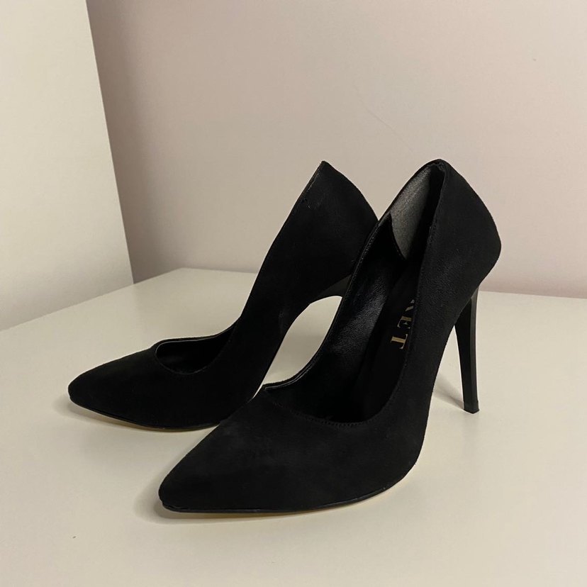 Siyah Nubuk Stiletto - Görsel 3