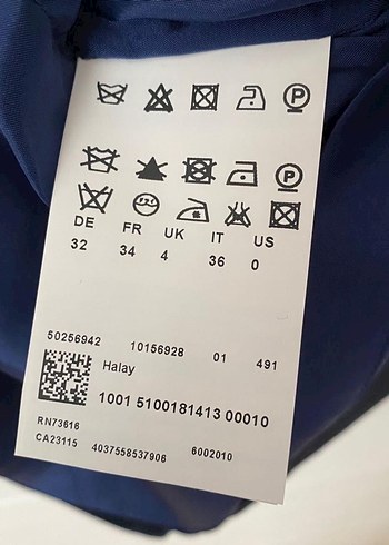 Lacivert Midi Kadın Elbise, Uzun Kollu, Pilili - Görsel 4