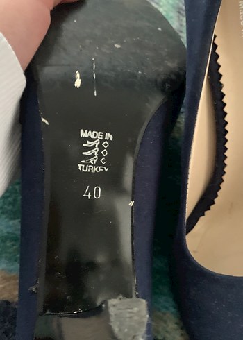 40 Beden Klasik Lacivert Süet Stiletto Topuklu Kadın Ayakkabı