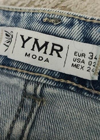 YMR Moda Düğmeli Mavi Kot etek