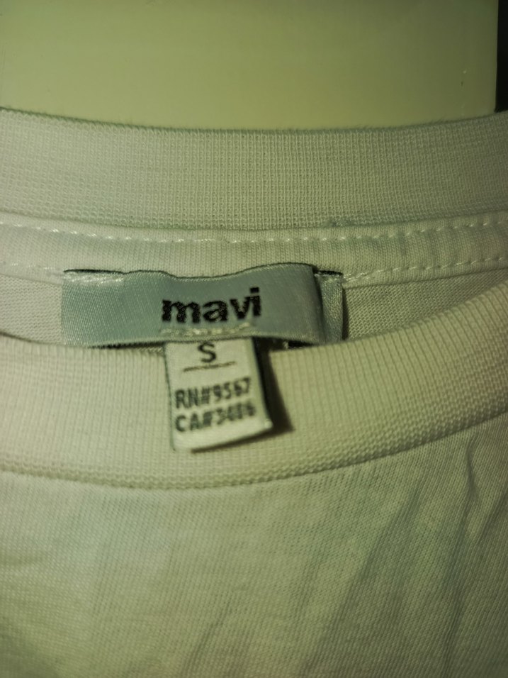 Mavi Beyaz Kadın Kısa Kollu Tişört - Görsel 2