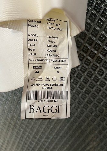 m Beden Beyaz Düğmeli Modern Klasik Damatlık Ceket