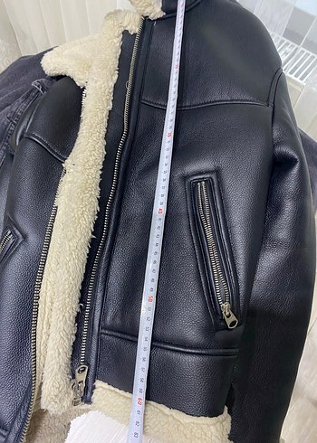 Bershka Biker Siyah İçi Kürklü Deri Kadın Ceket