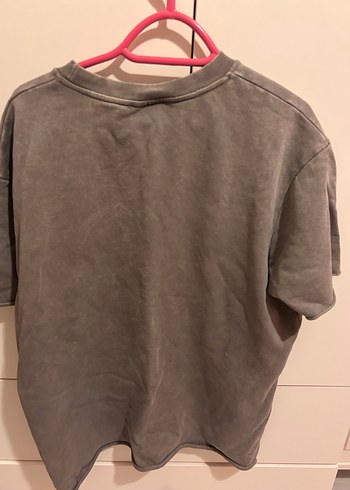Zara Zara Kadın Gri Baskılı Kısa Kollu Tişört