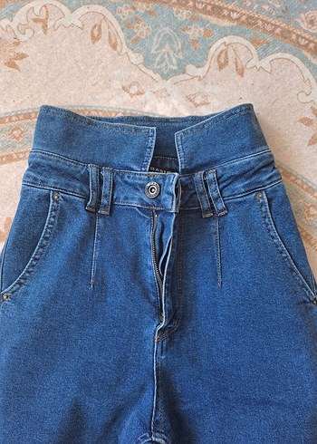 Fitted kesim mavi kadın kot pantolon