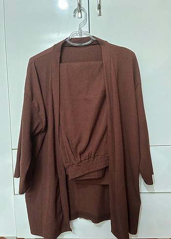 universal Beden kahverengi Renk Kimono kahverengi takım