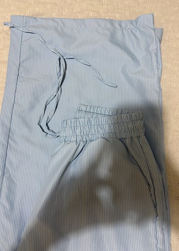 Mavi Pilili Midi Kadın Kumaş Pantolon