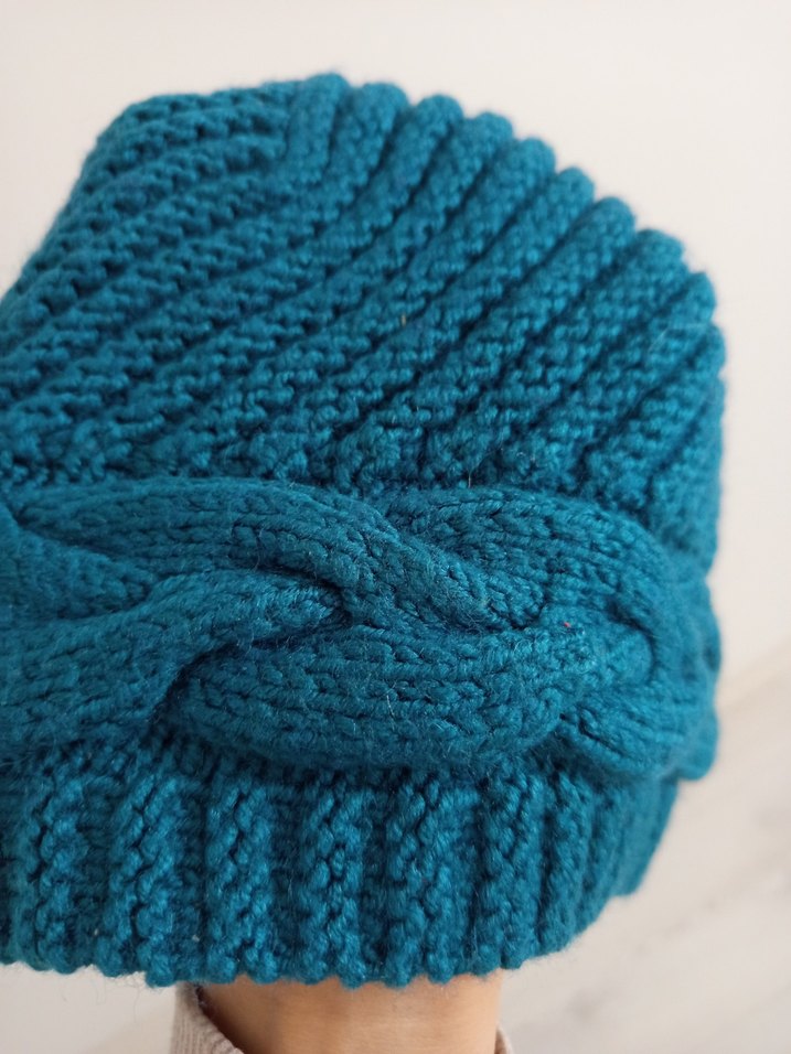 Turkuaz Örgü Kadın Bere - Görsel 3