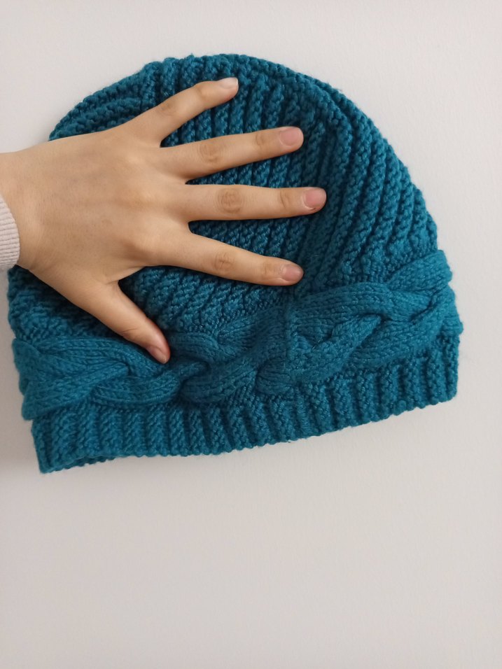 Turkuaz Örgü Kadın Bere - Görsel 2