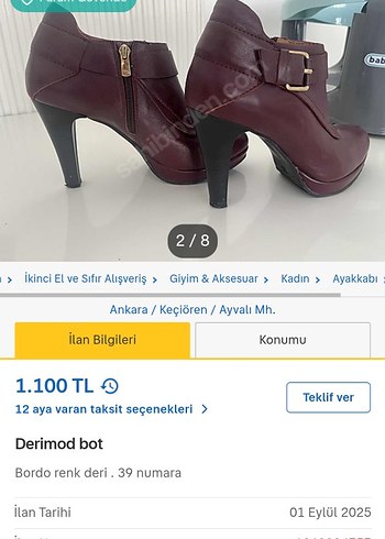 Derimod Bordo Deri Tokali Yuksek Topuklu Kadin Bot