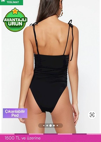 Trendyol & Milla Trendyolmilla Siyah Kare Yaka Drapeli Regular Mayo