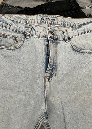 34 Beden Buz mavisi Bol Kesim Midi Boy Denim Jean