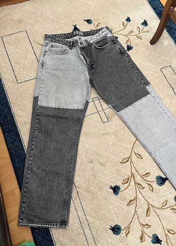 Bershka Gri Renk Bloklu regular erkek pantolon