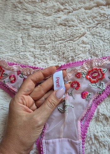 Penti Nakışlı Pembe Bohem Kadın İç Çamaşırı