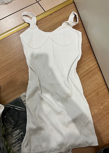 Beyaz Mini Elbise - Görsel 2