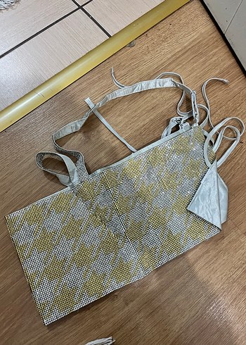 Bershka payet crop - Görsel 3