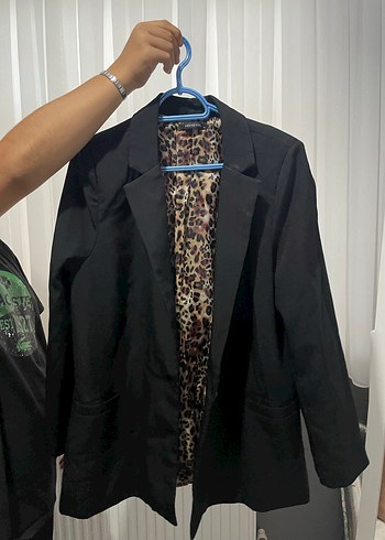 Düğmeli Siyah Kadın Blazer Ceket