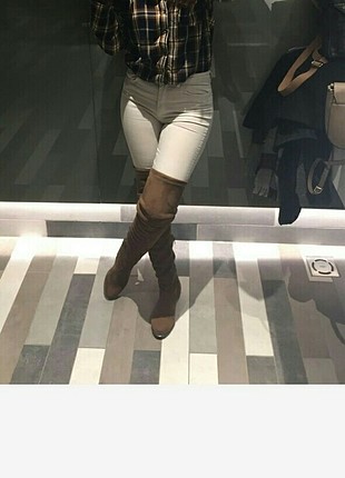 Taba rengi uzun çizme 
