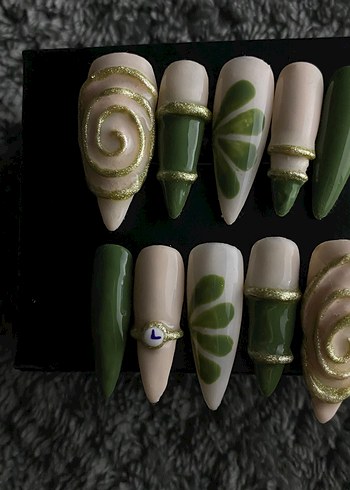 Botanik Sarmal 3D tasarım takma tırnak seti - Görsel 2