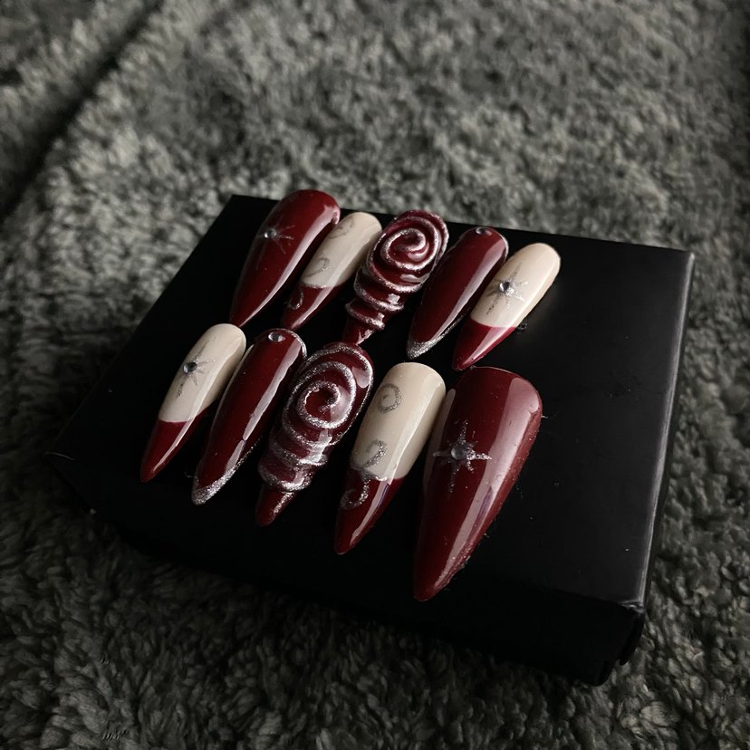 Kızıl Girdap 3D tasarım takma tırnak seti - Görsel 4