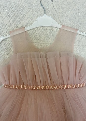 Pembe Tül Kız Çocuk Elbise - Görsel 3