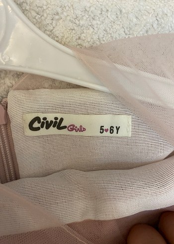 Civil Pembe Tül Kız Çocuk Elbise
