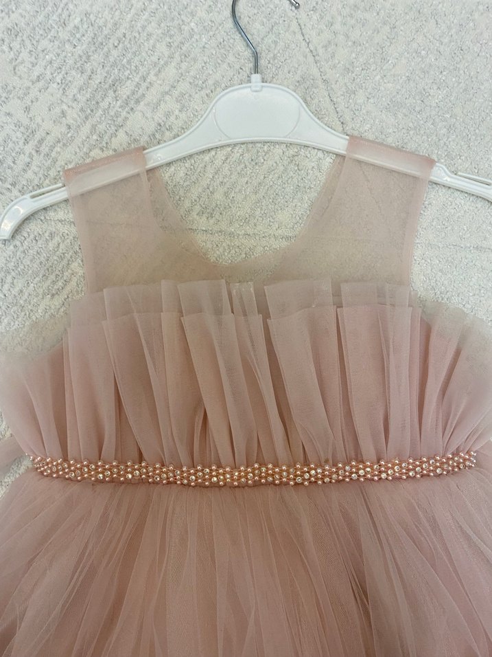 Pembe Tül Kız Çocuk Elbise - Görsel 3