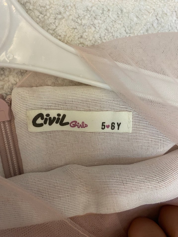 Pembe Tül Kız Çocuk Elbise - Görsel 2