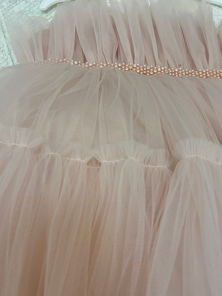 Pembe Tül Kız Çocuk Elbise - Görsel 4