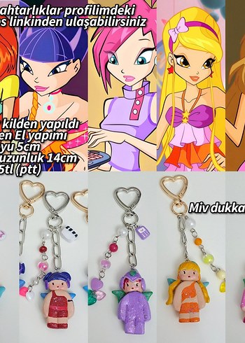 Beden sarı Renk Winx stella anahtarlık