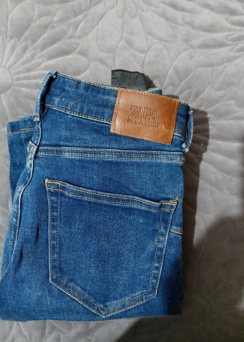Zara Düğmeli Lacivert Kadın Denim Pantolon ZARA
