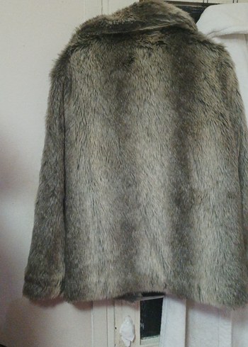 Kahverengi Suni Kürk Midi Ceket - Görsel 2