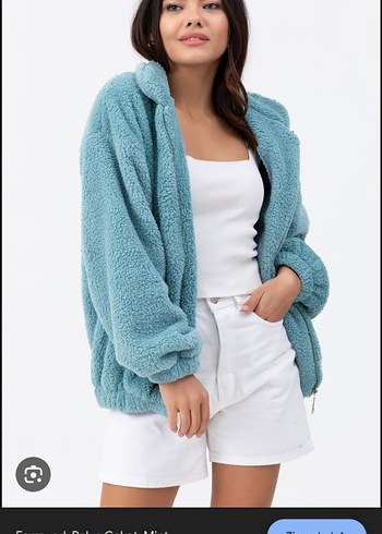 Gri Kapüşonlu Kadın Midi Boy Puff Ceket - Görsel 2