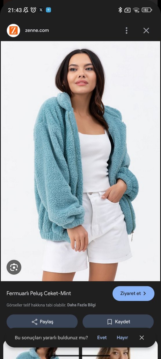 Gri Kapüşonlu Kadın Midi Boy Puff Ceket - Görsel 2