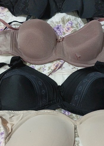 40 Beden Bej Düz Bohem Tarzı Sütyen