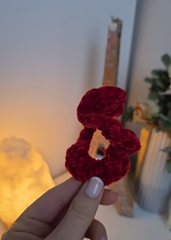 Bordo ve kahve Kadife Lastik Toka Seti - Görsel 3