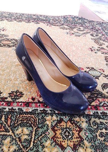 Klasik Lacivert Topuklu Stiletto
