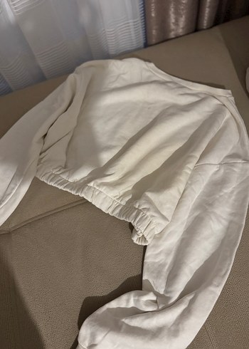 Kadın Beyaz Baskılı Puf Detaylı Sweatshirt - Görsel 2