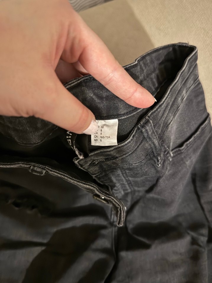 Siyah Fitilli Midi Kadın Kot Pantolon - Görsel 3