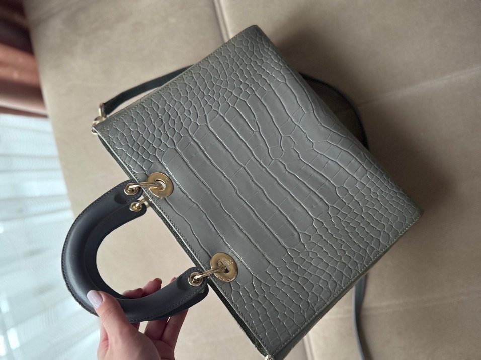 Gri Yılan Desenli Deri Kadın Çanta - Görsel 4